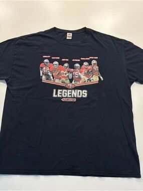 Vintage San Francisco 49ers Legends T-Shirt  Black Size XL
